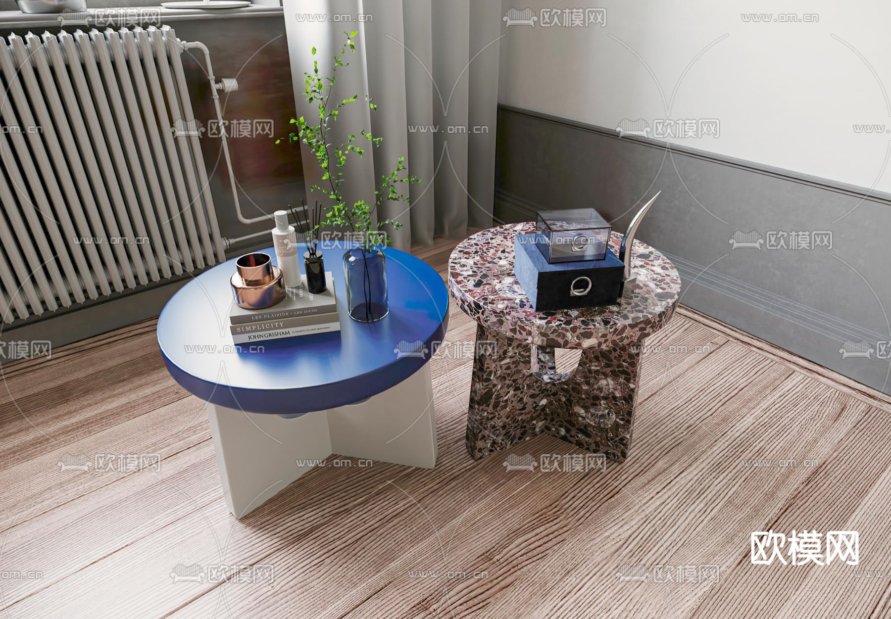 现代茶几3d模型下载