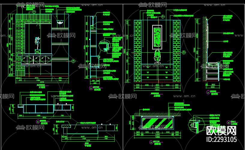 室内玄关装修CAD图库下载（渲染图4）