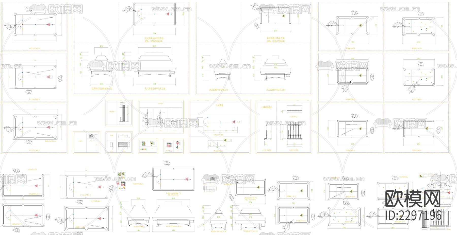 台球桌CAD图库下载（渲染图7）