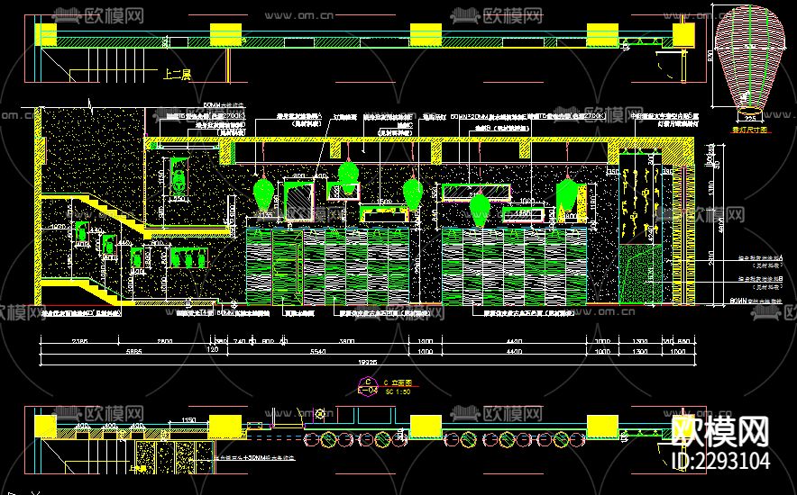 时尚餐厅立面CAD施工图下载（渲染图4）