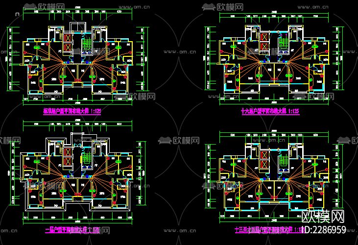 25层住宅的全套cad施工图下载（渲染图3）