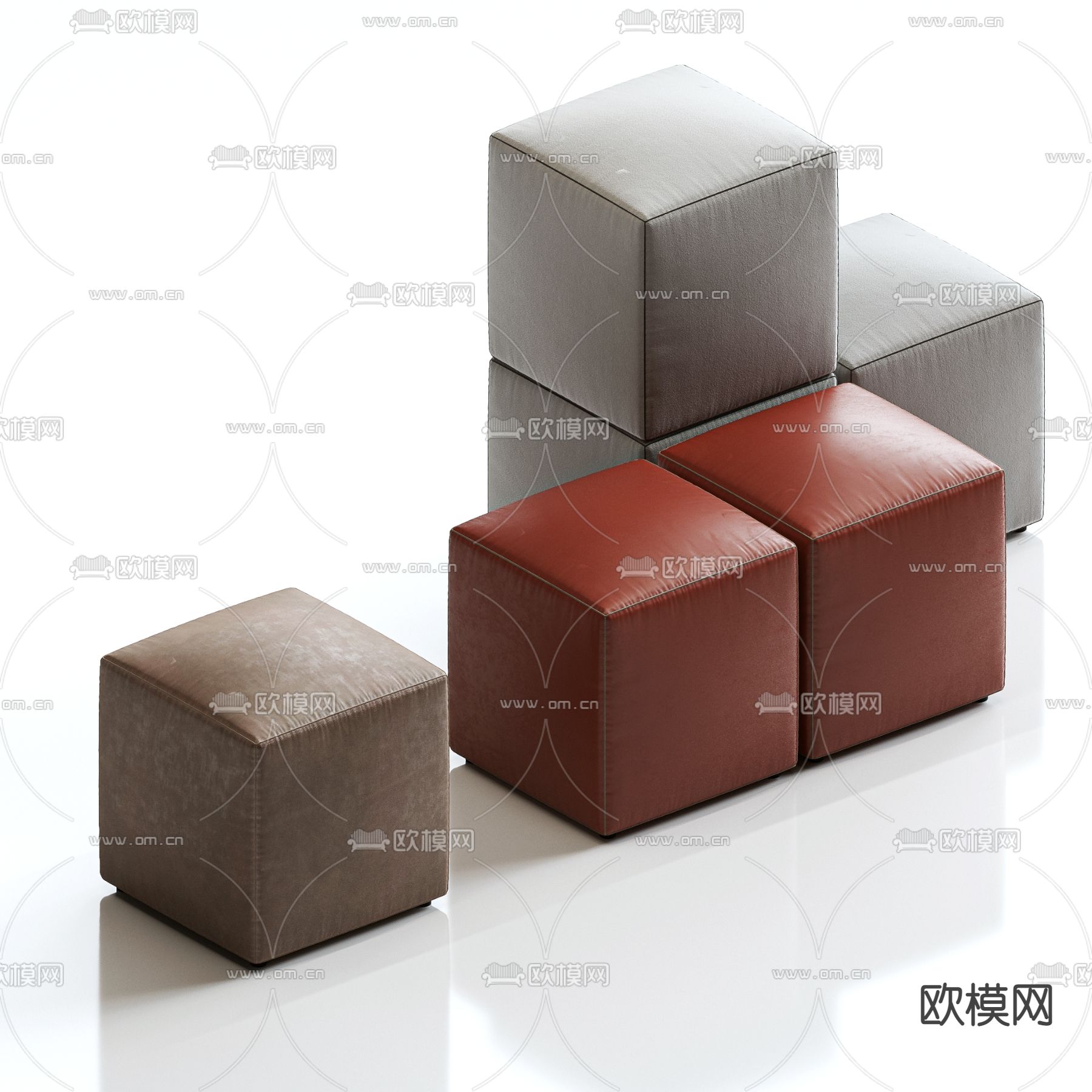 现代方凳 拼接凳子3d模型下载