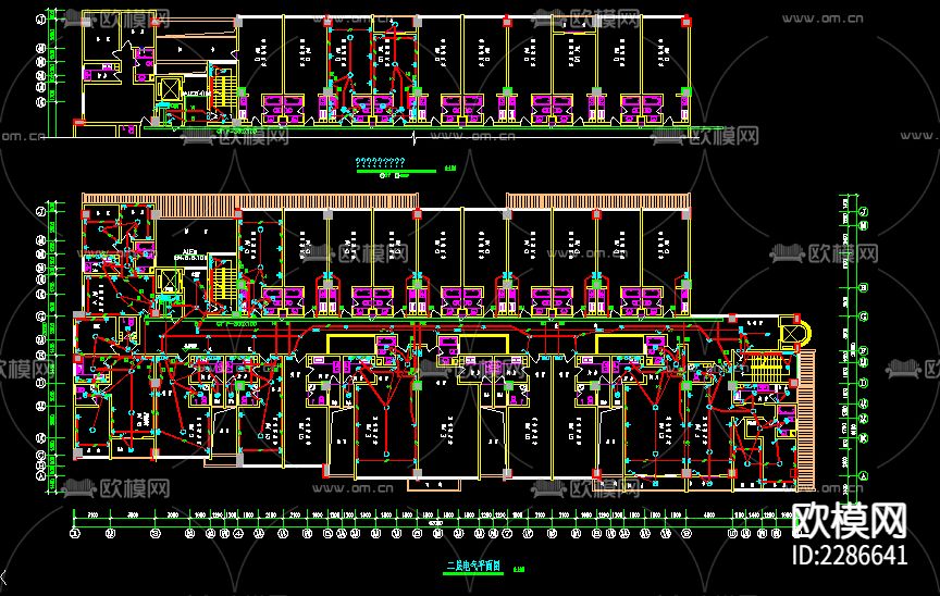 十二层公寓电气CAD施工图下载（渲染图6）
