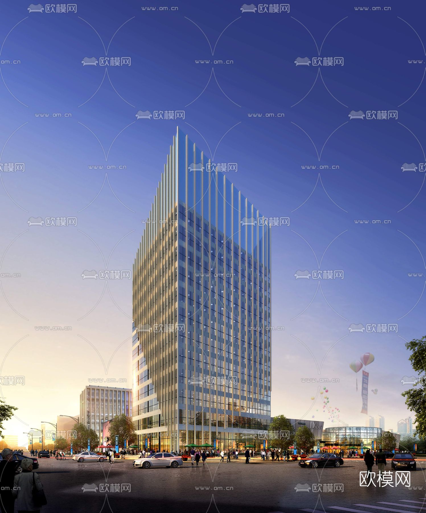 办公楼外观psd下载