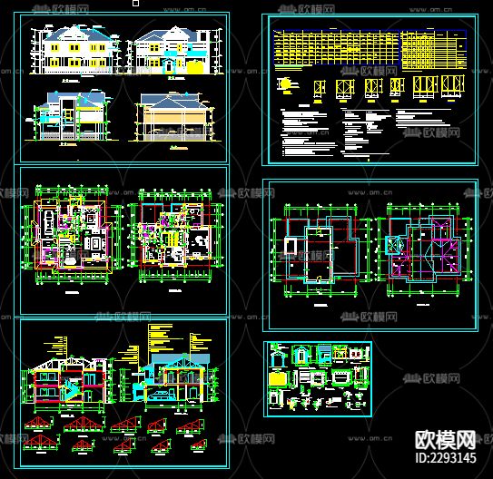 别墅设计cad施工图-免费3dmax模型库-欧模网