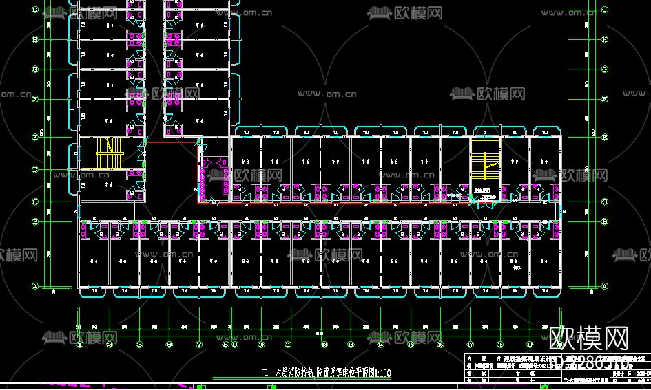 宿舍楼电气cad施工图下载（渲染图3）