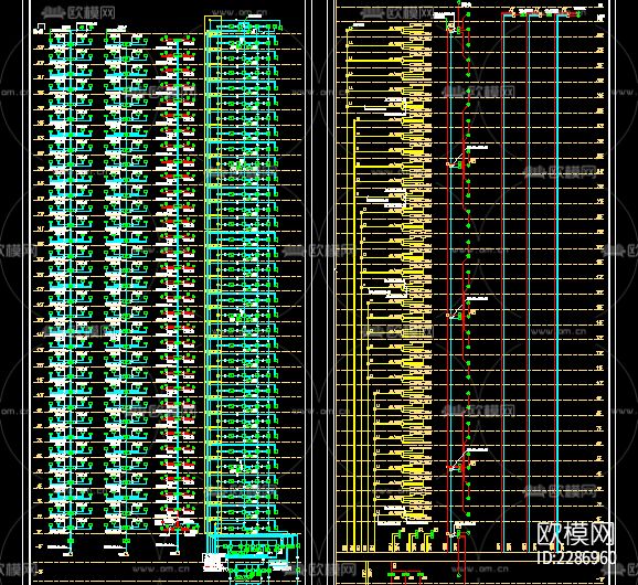 33层住宅电气cad施工图下载（渲染图8）