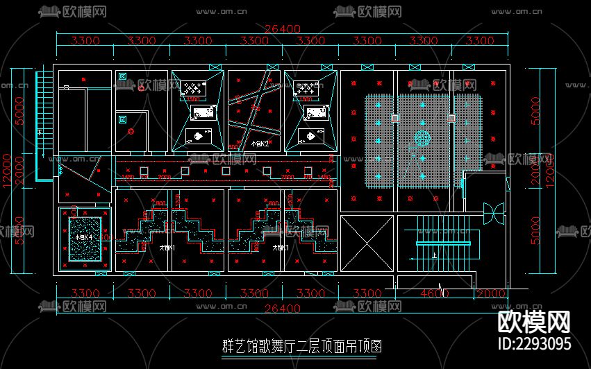 KTV包房装修CAD施工图下载（渲染图4）