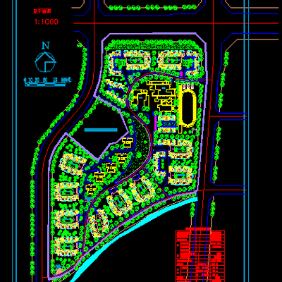  小区规划布置CAD施工图 