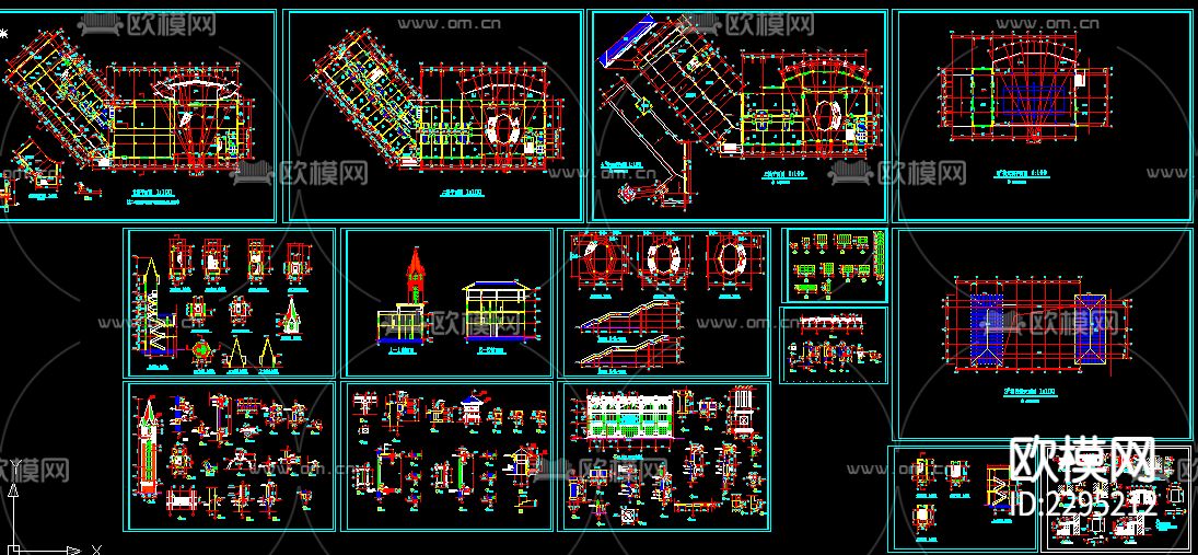 娱乐会所建筑CAD施工图下载
