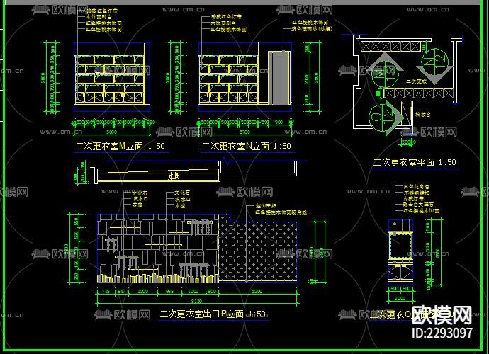 桑拿洗浴中心建筑CAD施工圖下載(渲染圖7)