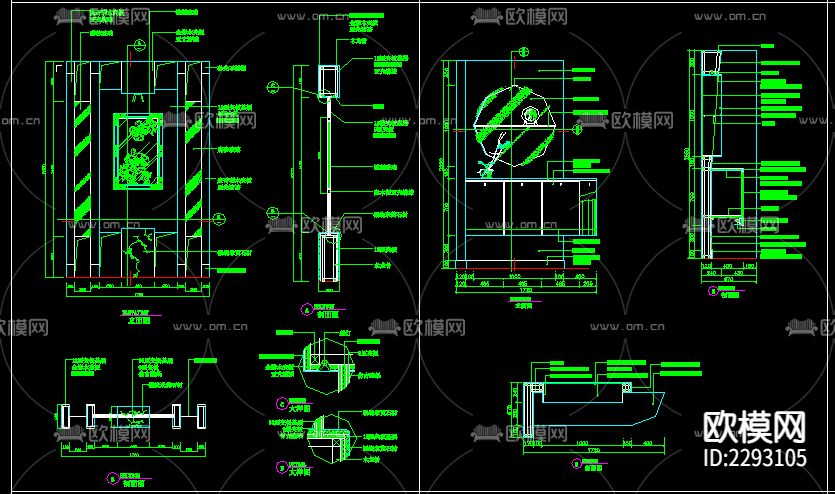 室内玄关装修CAD图库下载（渲染图7）