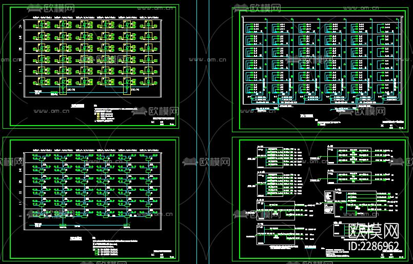 多层住宅强弱电cad施工图下载（渲染图2）