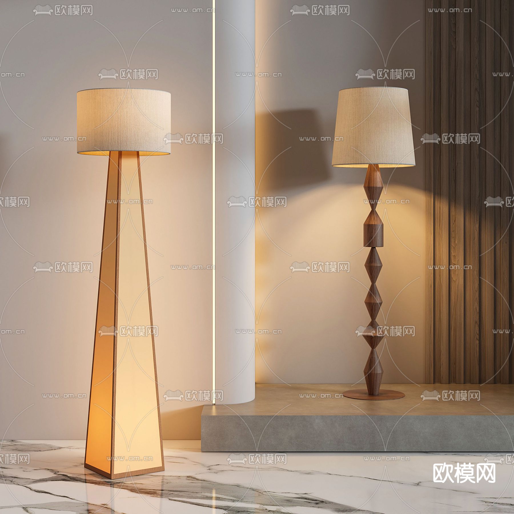 现代落地灯 装饰灯3d模型下载_ID12124864_3dmax免费模型-欧模网