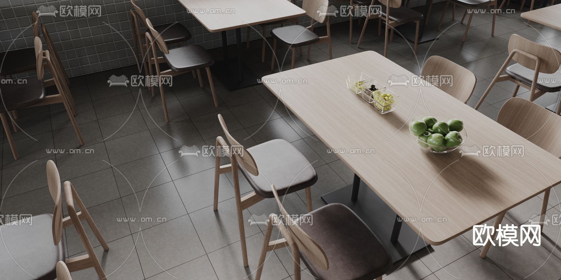 现代员工食堂3d模型下载（渲染图3）