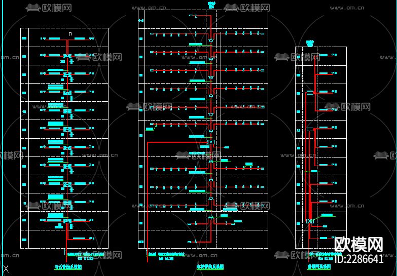 十二层公寓电气CAD施工图下载（渲染图7）
