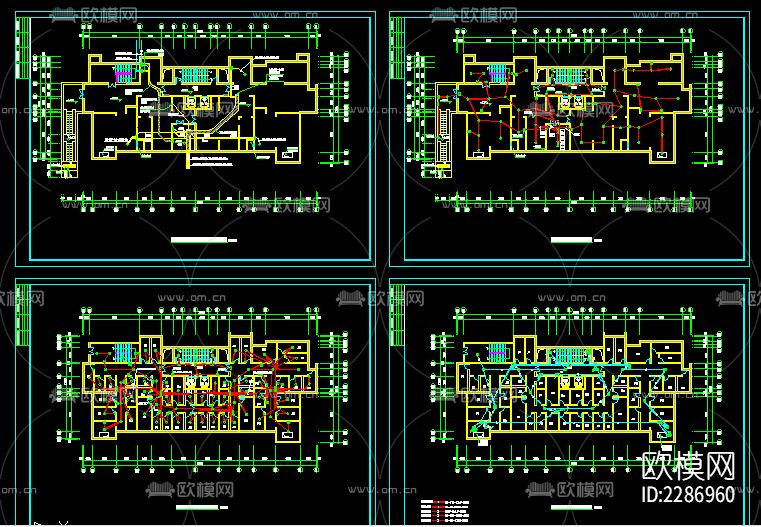 33层住宅电气cad施工图下载（渲染图6）