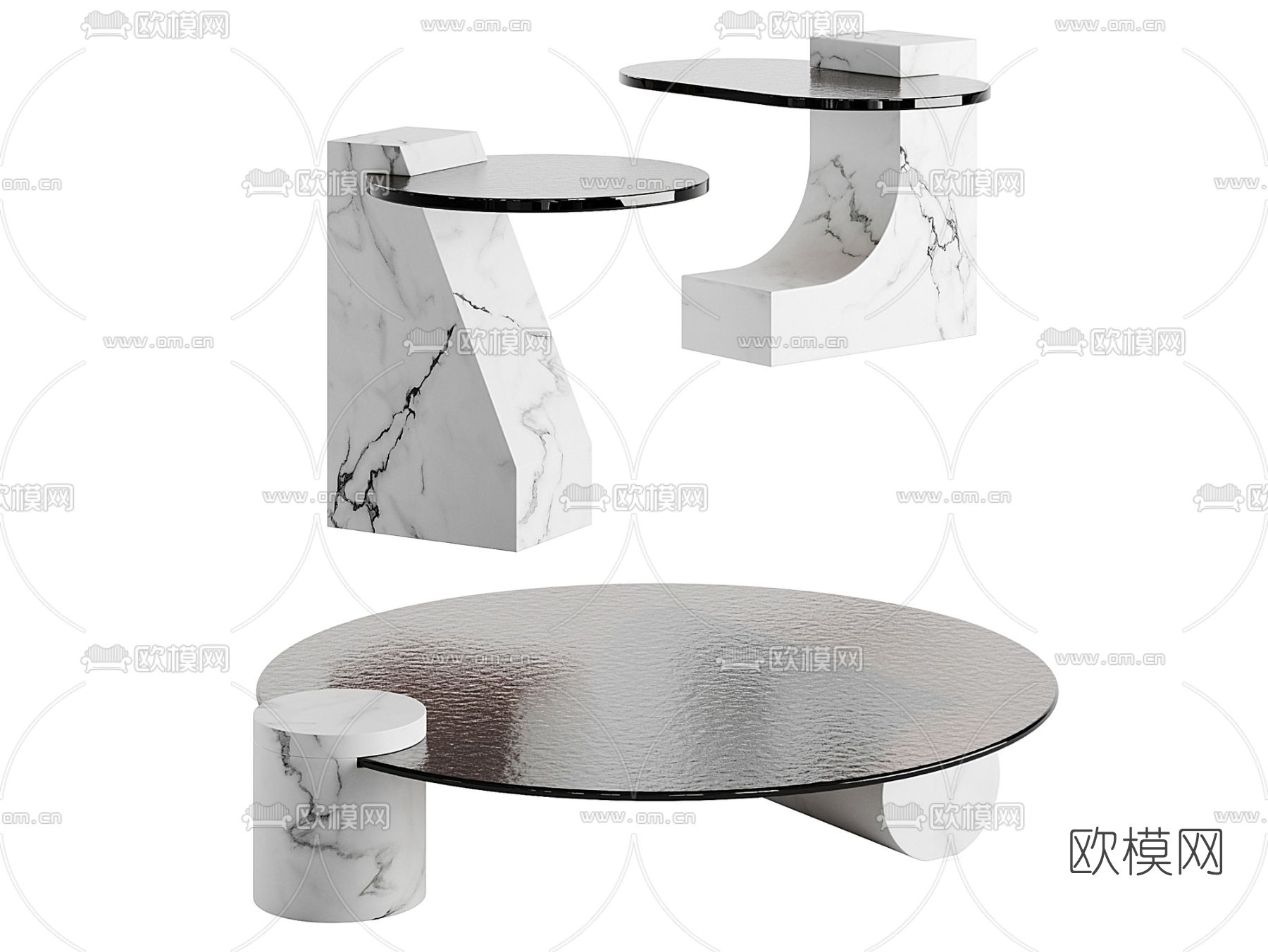 Baxter 茶几圆几3d模型下载