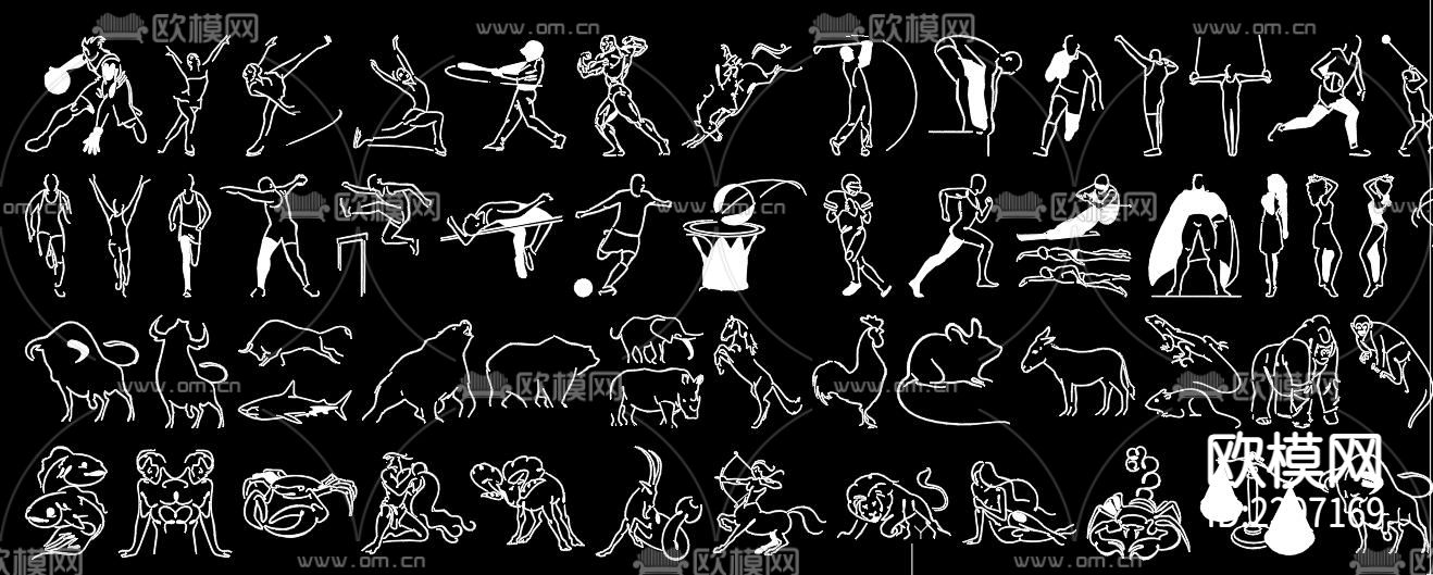 人物CAD图库下载（渲染图3）