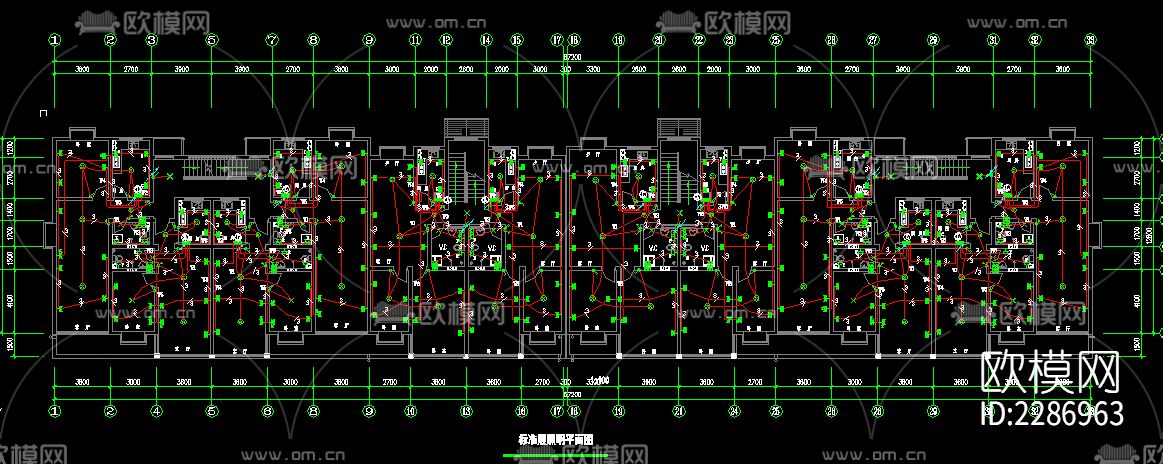 底层住宅给电气cad施工图下载（渲染图5）