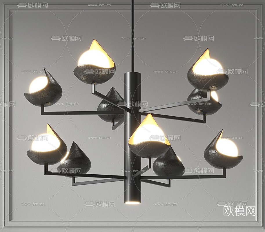 现代多头星球吊灯3d模型下载_ID:12126052_3dmax免费模型-欧模网