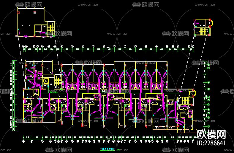 十二层公寓电气CAD施工图下载（渲染图5）