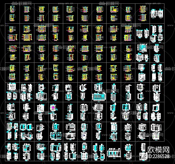 玄关隔断cad施工图下载（渲染图1）