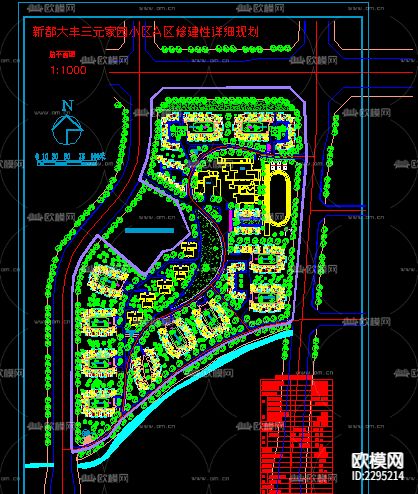 小区规划布置CAD施工图下载