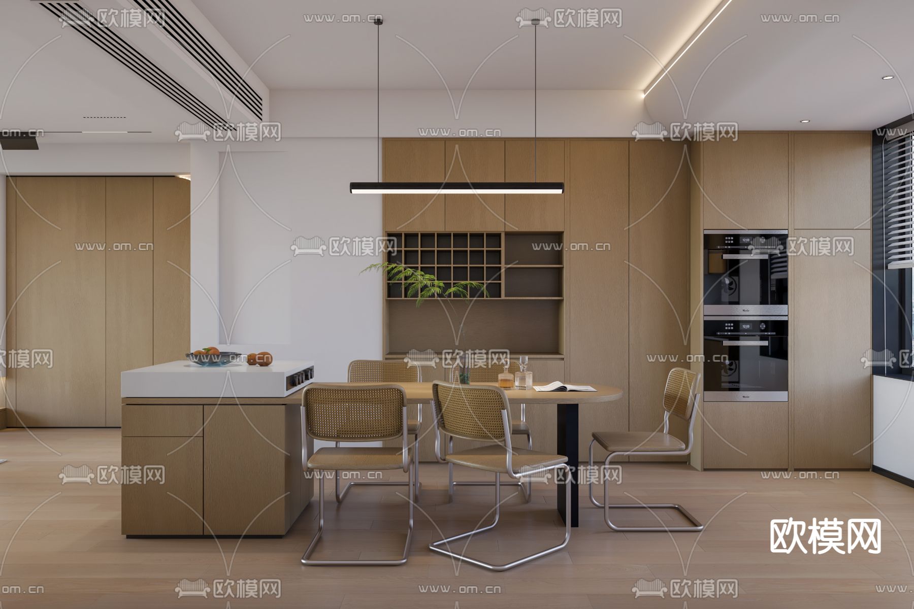 现代客厅3d模型下载（渲染图3）