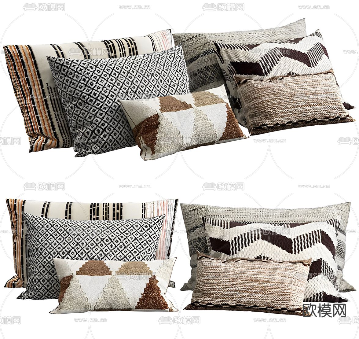 现代靠枕 抱枕 枕头3d模型下载