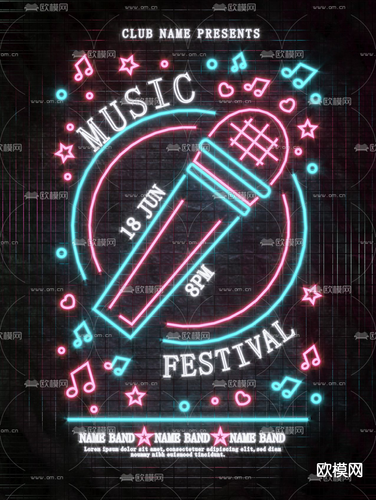 现代装饰灯霓虹灯3d模型下载