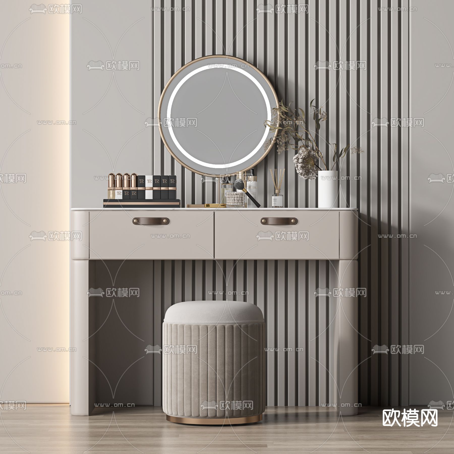 现代梳妆台 化妆台3d模型