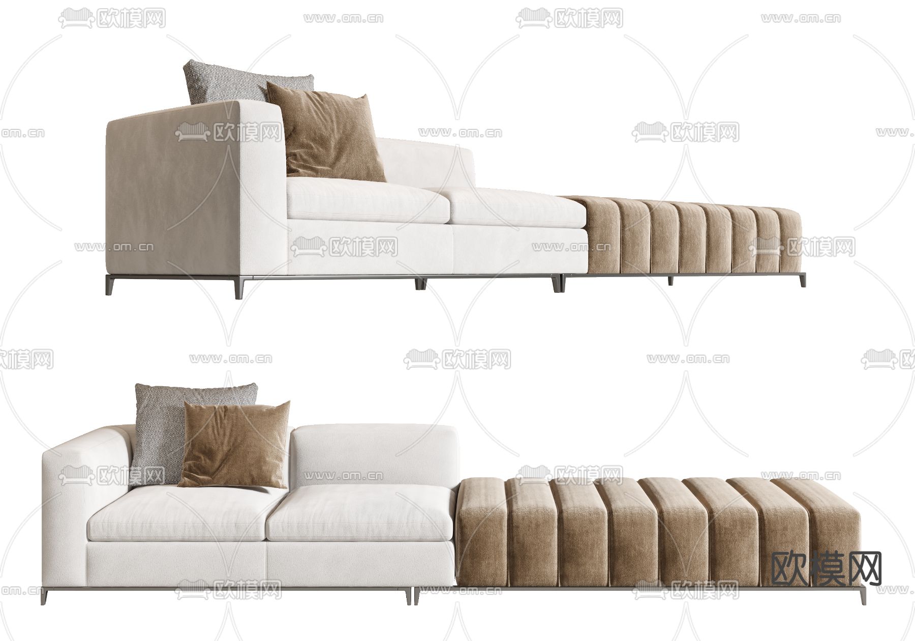现代多人沙发3d模型下载