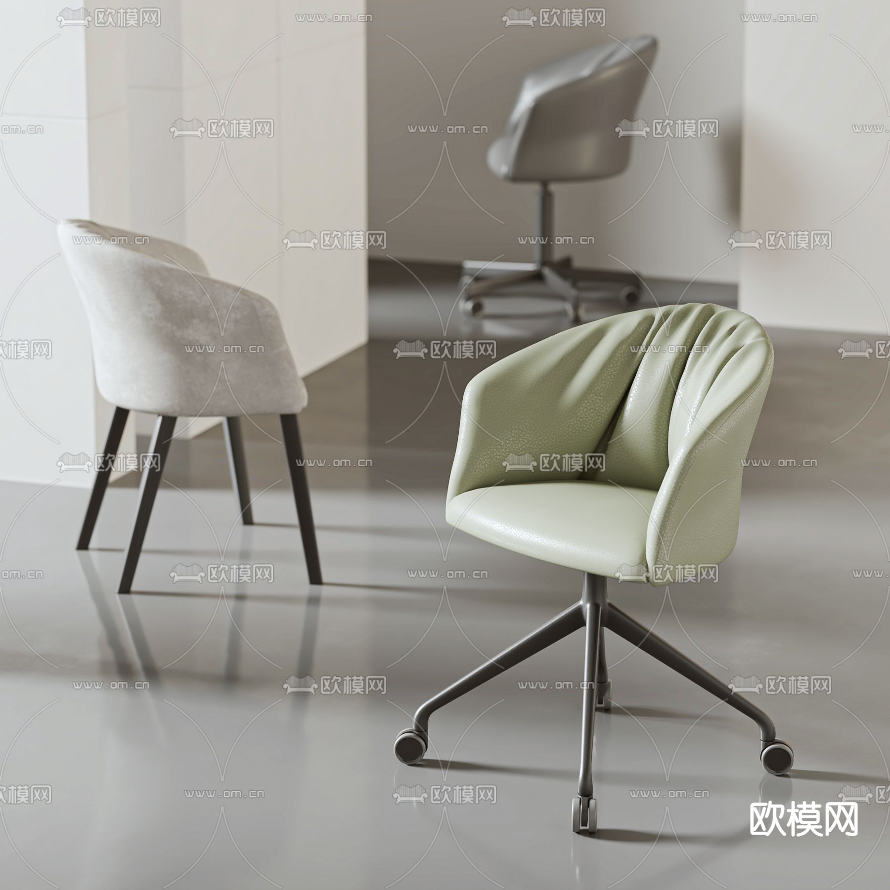 现代办公椅 休闲椅3d模型