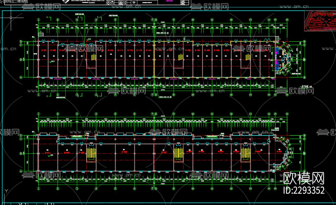 培训室内装修工程报消防cad施工图下载（渲染图3）