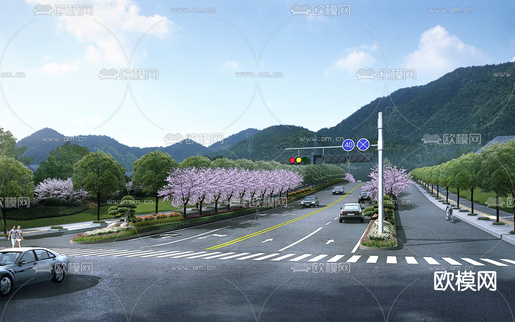 现代公路道路psd下载