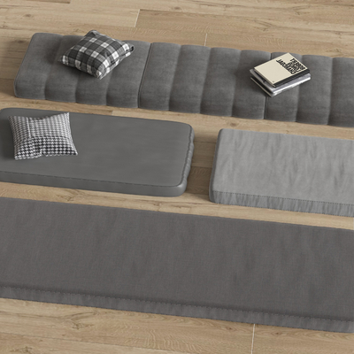  现代坐垫 抱枕su模型 