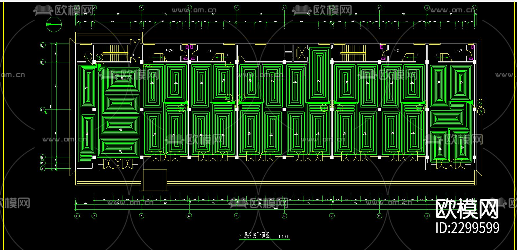 综合楼水暖消防CAD施工图纸下载（渲染图1）