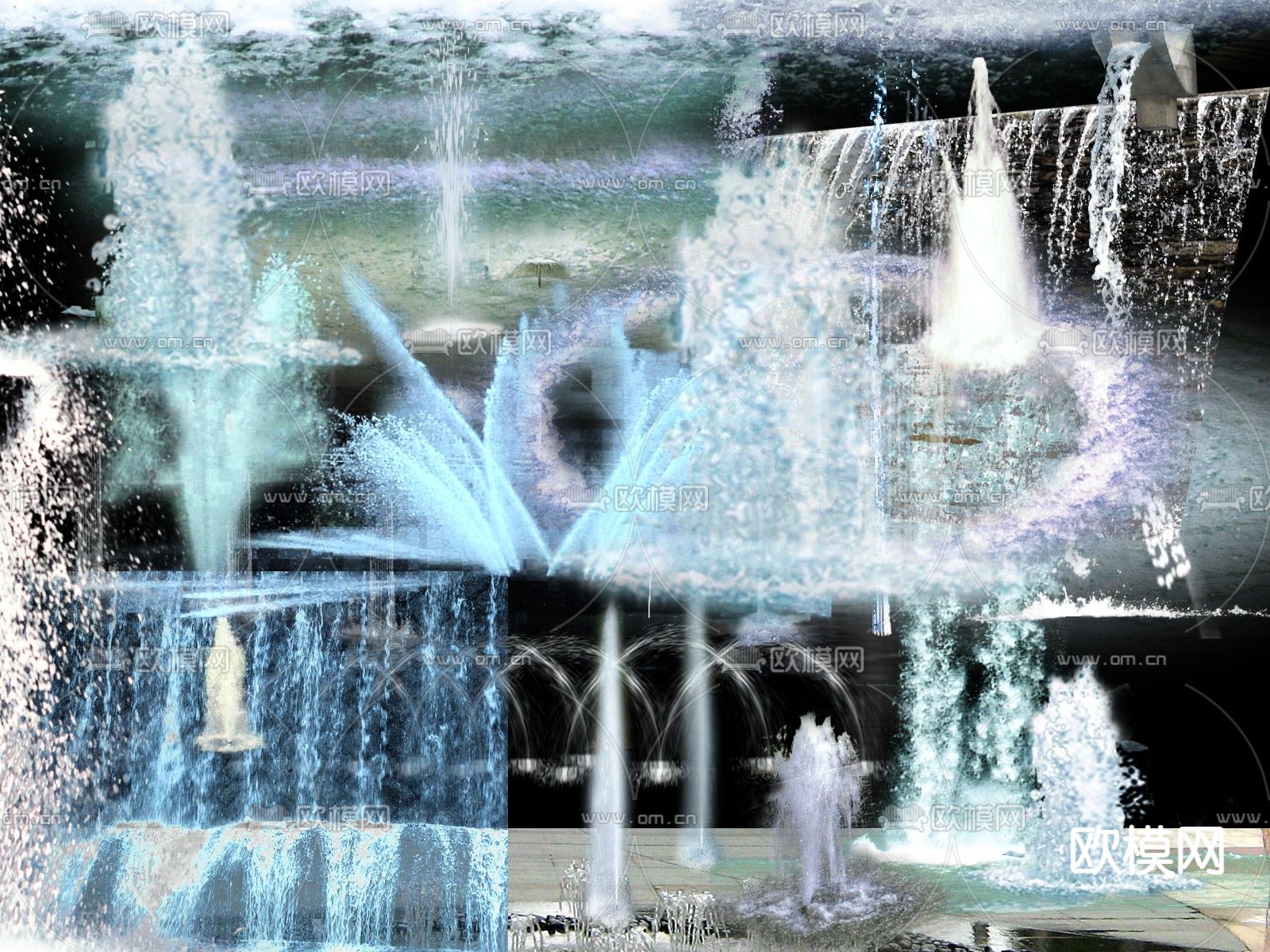 流水 喷泉psd下载