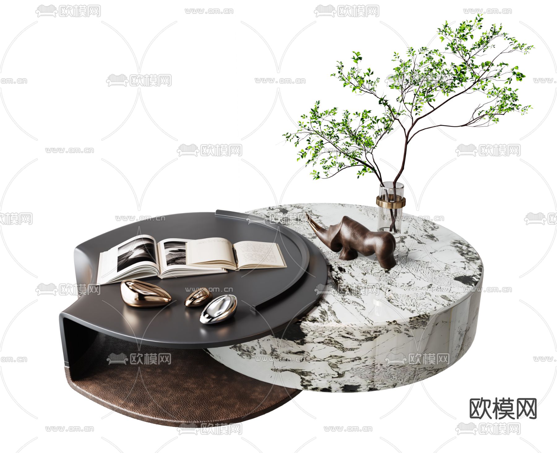 MISSANA 圆形子母茶几3d模型下载