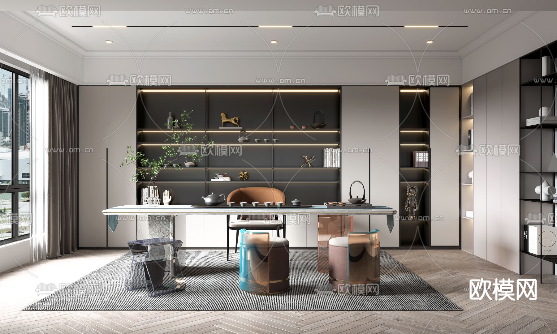 现代茶室3d模型