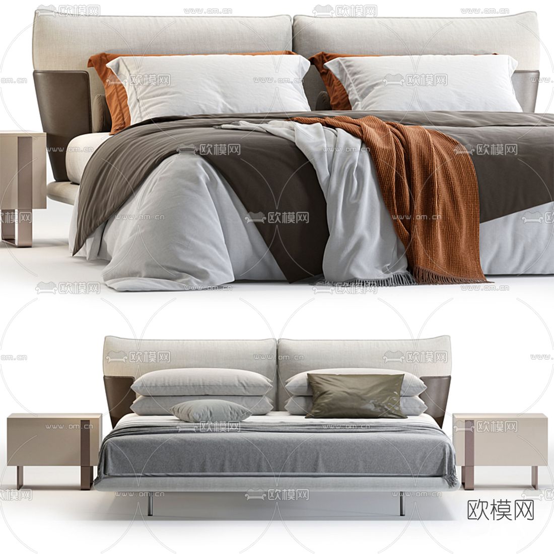 Bonaldo 双人床3d模型下载（渲染图3）