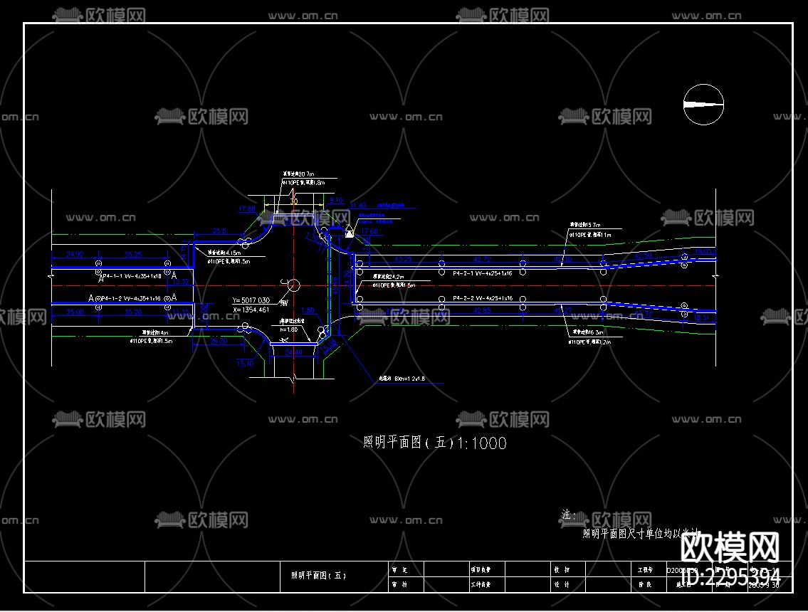 道路路灯照明CAD施工图下载（渲染图2）