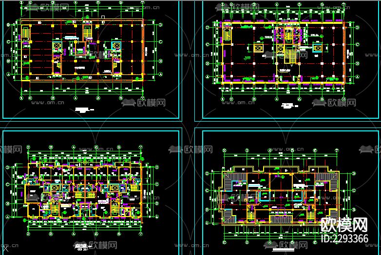 高层住宅建筑外观室内平面规划cad施工图下载（渲染图5）