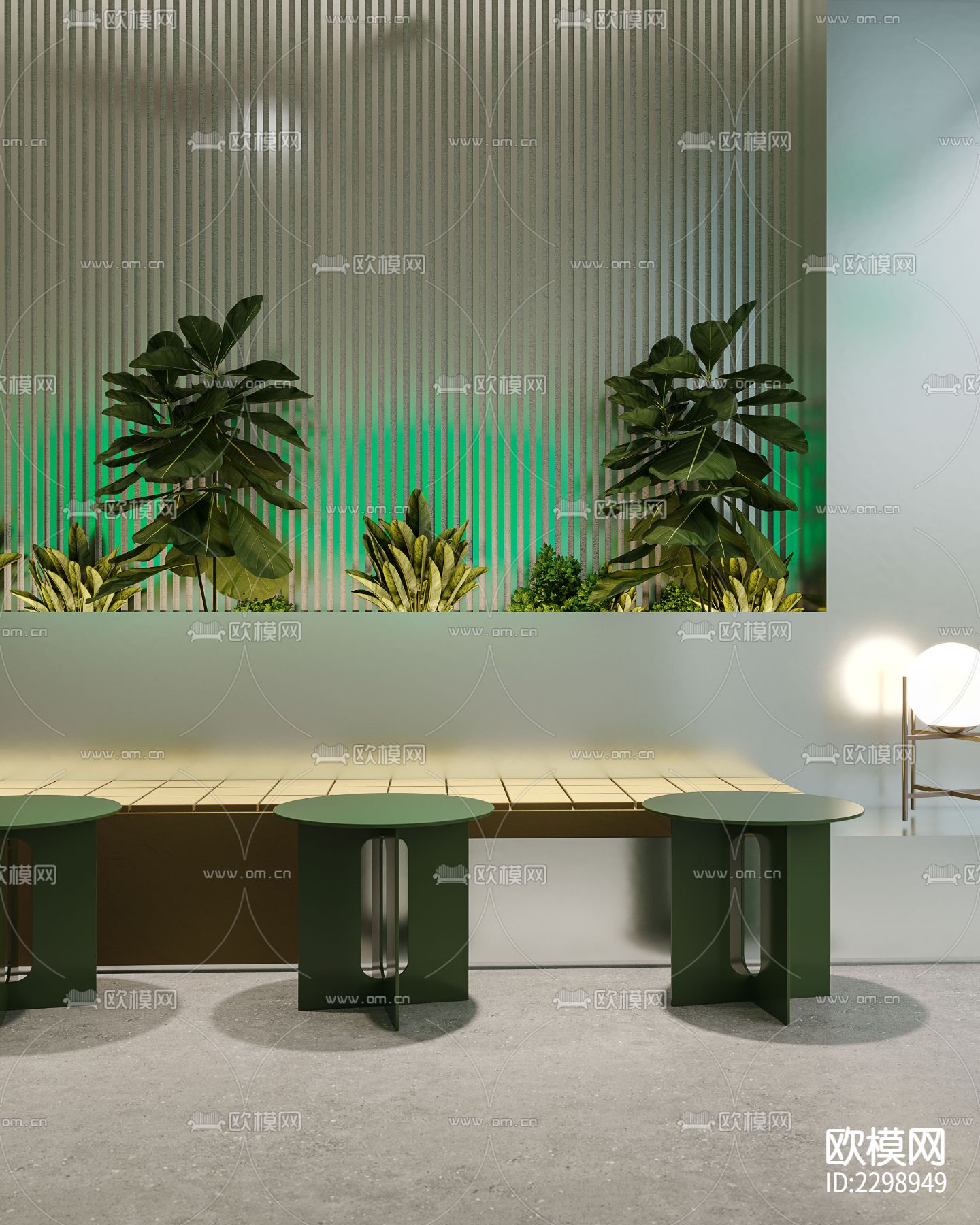 阿尔法咖啡店CAD施工图下载（渲染图4）