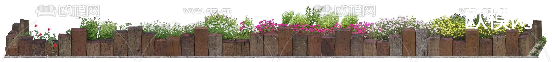 枕木 花坛 花槽psd下载