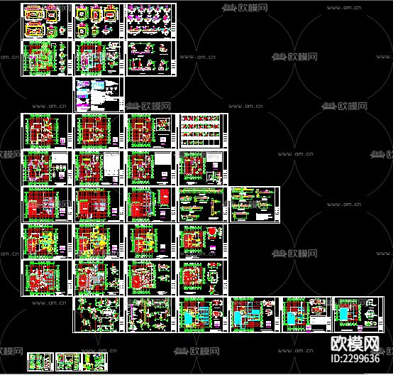 别墅cad施工图下载（渲染图3）