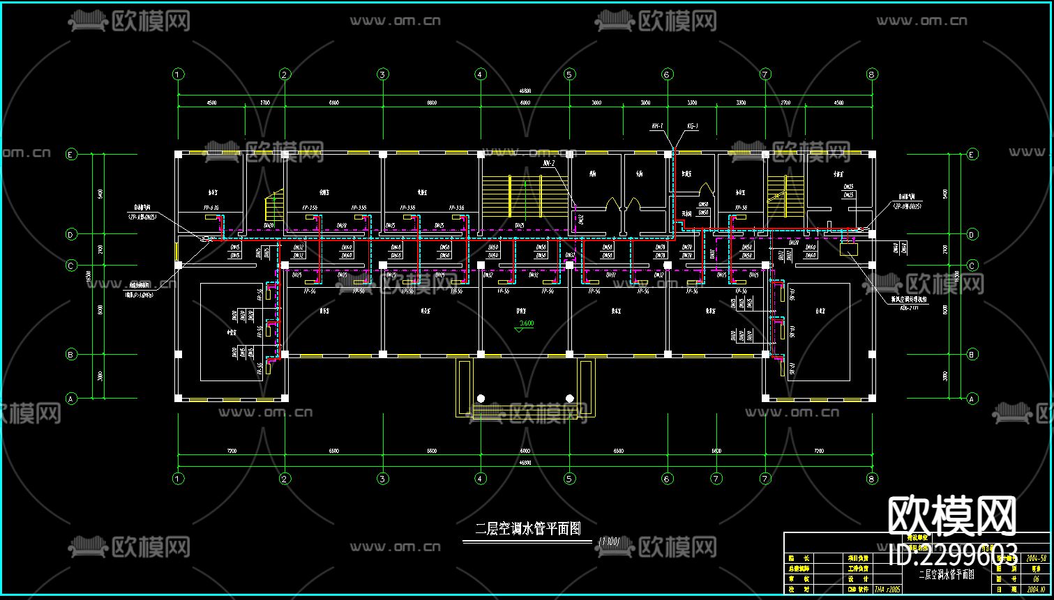 综合楼中央空调CAD施工图下载（渲染图3）