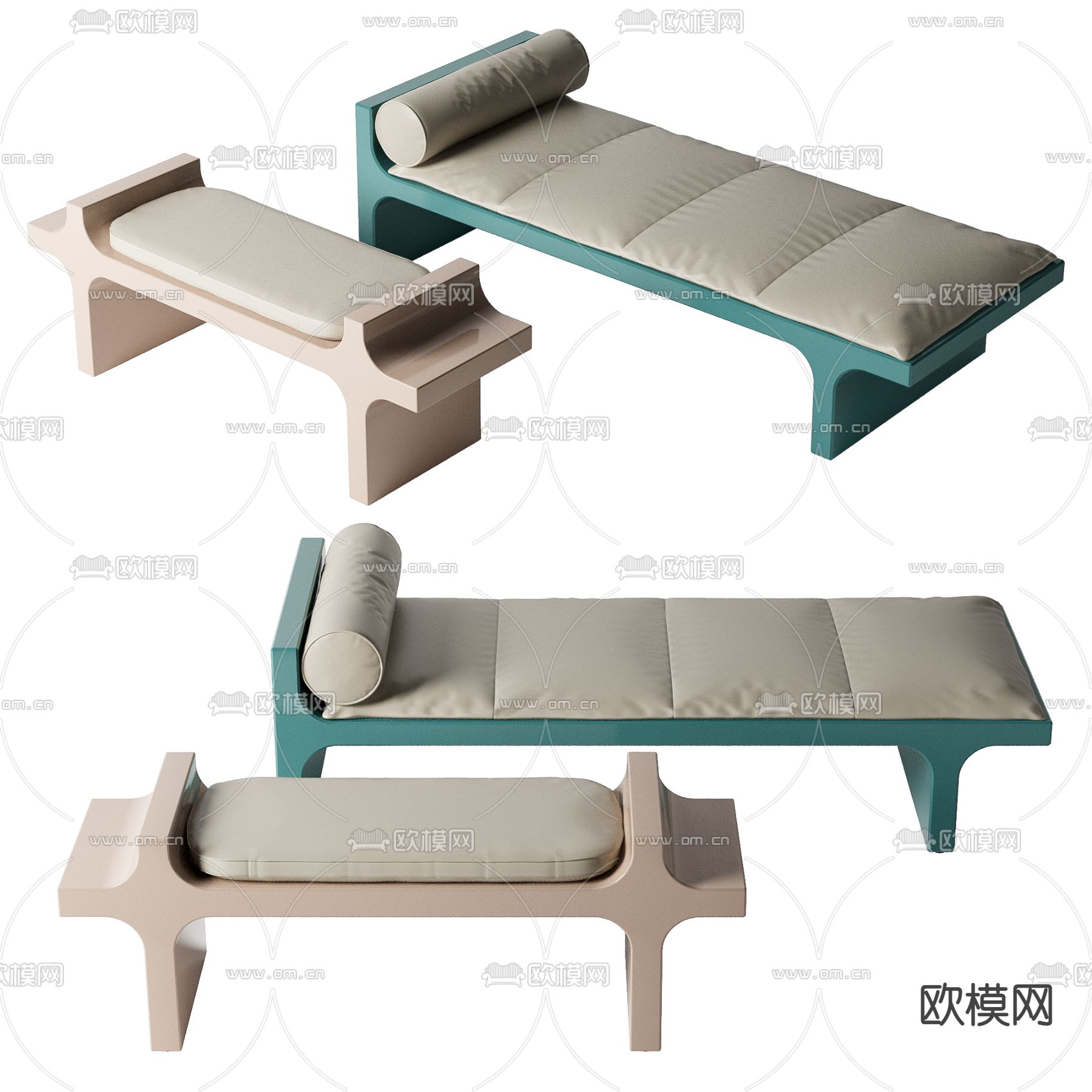 BAXTER 床尾凳 脚踏3d模型下载