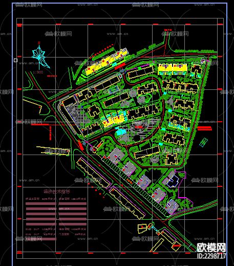 居住小区规划布置CAD施工图下载